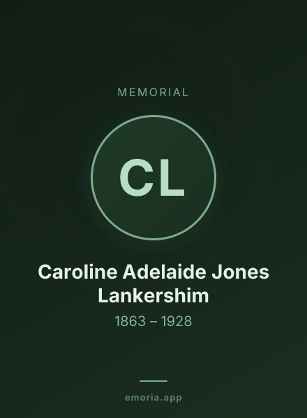 Memorial portrait of Caroline Adelaide Jones Lankershim