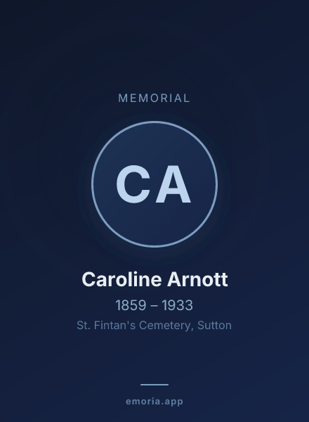 Memorial portrait of Caroline Arnott