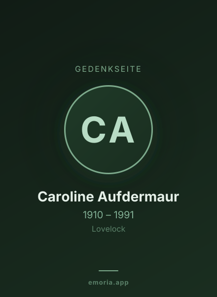Gedenkportrait von Caroline Aufdermaur