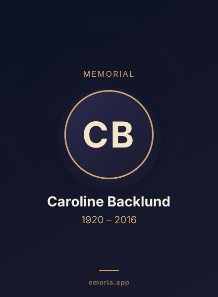 Memorial portrait of Caroline Backlund