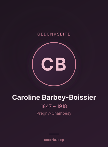 Gedenkportrait von Caroline Barbey-Boissier