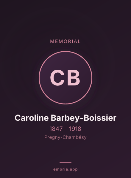 Memorial portrait of Caroline Barbey-Boissier