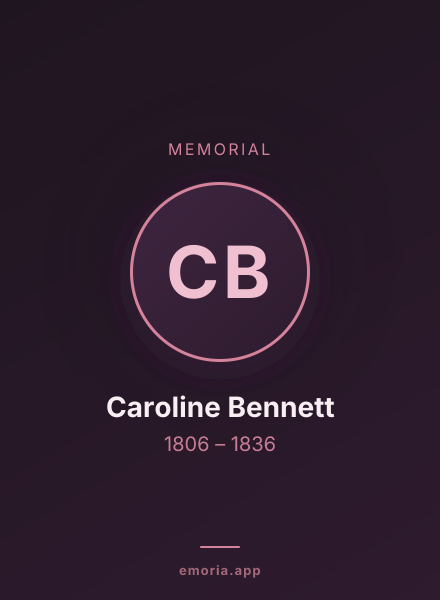 Memorial portrait of Caroline Bennett