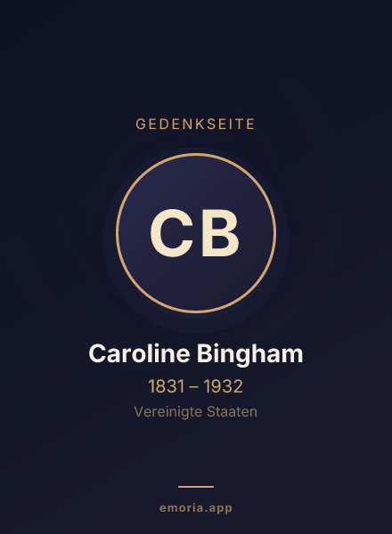 Gedenkportrait von Caroline Bingham