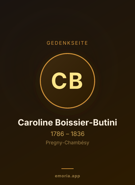 Gedenkportrait von Caroline Boissier-Butini