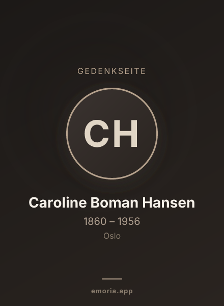 Gedenkportrait von Caroline Boman Hansen