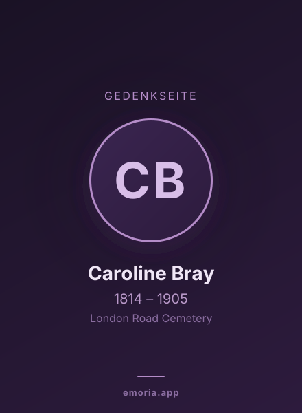 Gedenkportrait von Caroline Bray