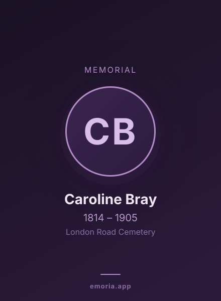 Memorial portrait of Caroline Bray