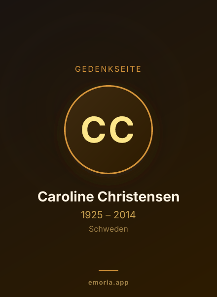 Gedenkportrait von Caroline Christensen