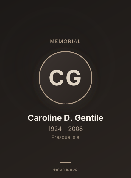 Memorial portrait of Caroline D. Gentile