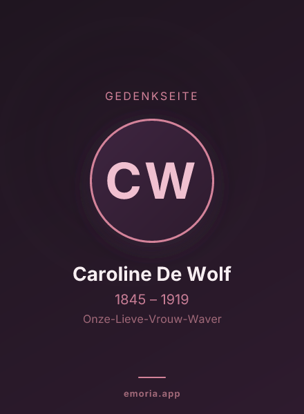 Gedenkportrait von Caroline De Wolf