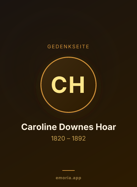 Gedenkportrait von Caroline Downes Hoar
