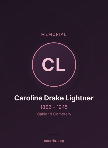 Memorial portrait of Caroline Drake Lightner