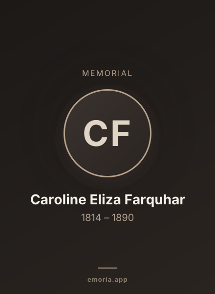 Memorial portrait of Caroline Eliza Farquhar