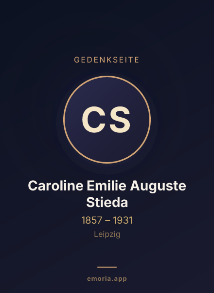 Gedenkportrait von Caroline Emilie Auguste Stieda