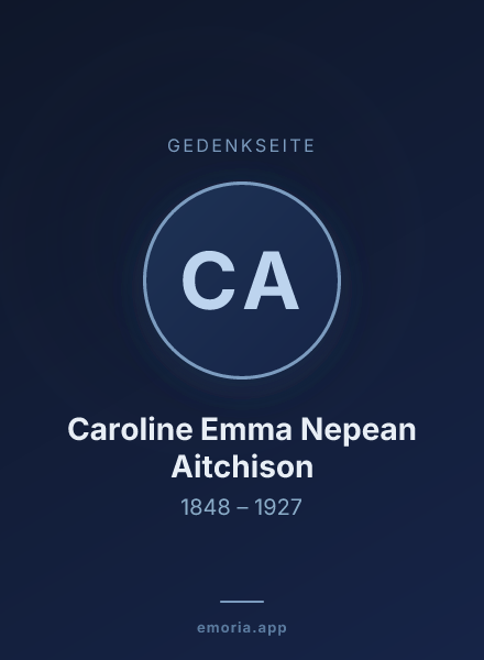 Gedenkportrait von Caroline Emma Nepean Aitchison