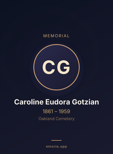 Memorial portrait of Caroline Eudora Gotzian