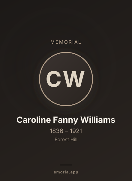 Memorial portrait of Caroline Fanny Williams