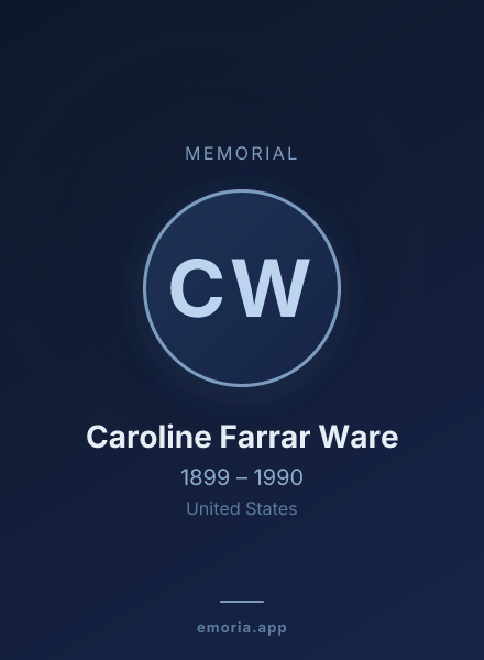 Memorial portrait of Caroline Farrar Ware