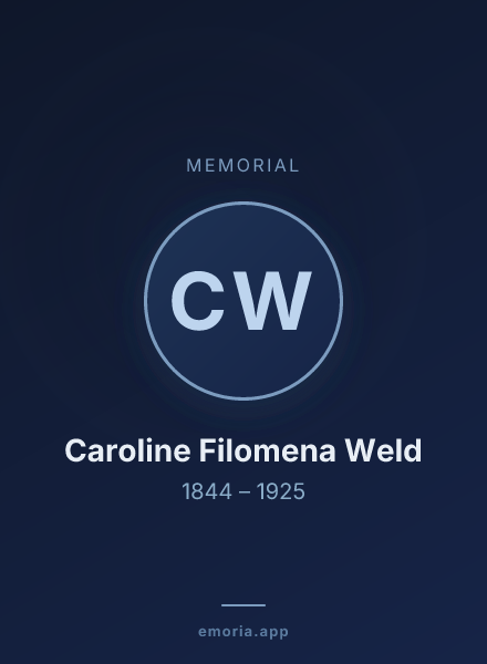 Memorial portrait of Caroline Filomena Weld