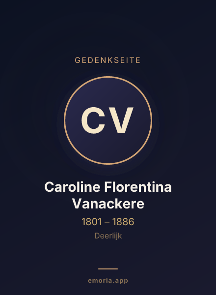 Gedenkportrait von Caroline Florentina Vanackere