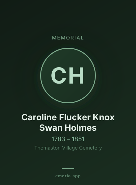 Memorial portrait of Caroline Flucker Knox Swan Holmes
