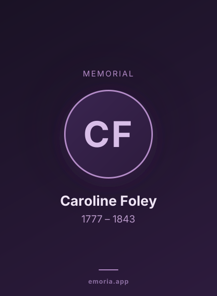 Memorial portrait of Caroline Foley