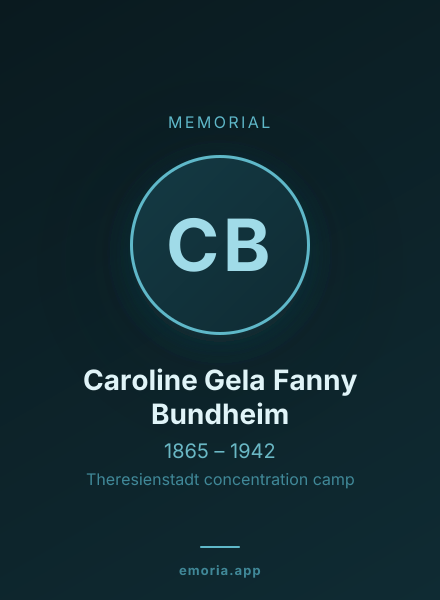 Memorial portrait of Caroline Gela Fanny Bundheim