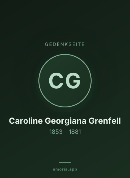 Gedenkportrait von Caroline Georgiana Grenfell
