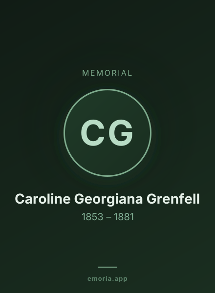Memorial portrait of Caroline Georgiana Grenfell