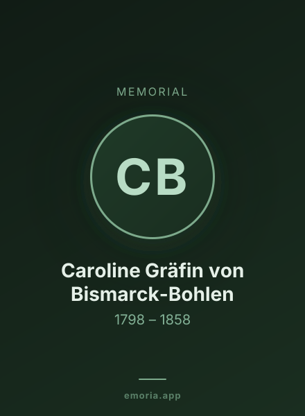 Memorial portrait of Caroline Gräfin von Bismarck-Bohlen