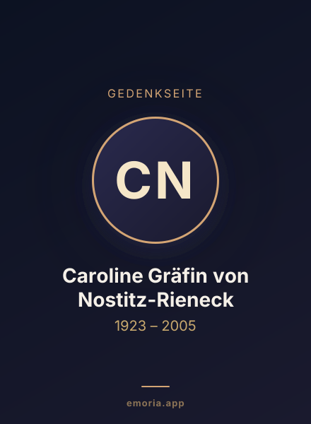 Gedenkportrait von Caroline Gräfin von Nostitz-Rieneck
