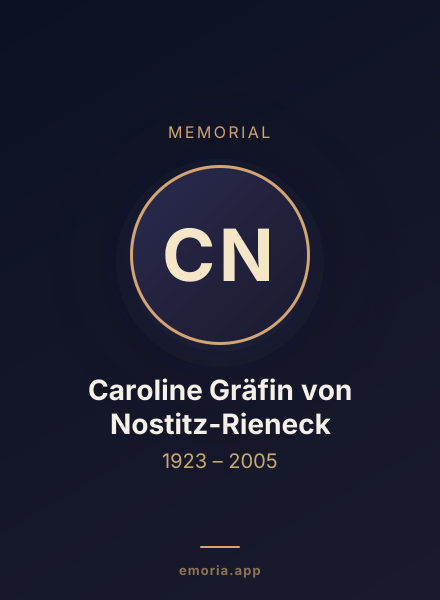 Memorial portrait of Caroline Gräfin von Nostitz-Rieneck