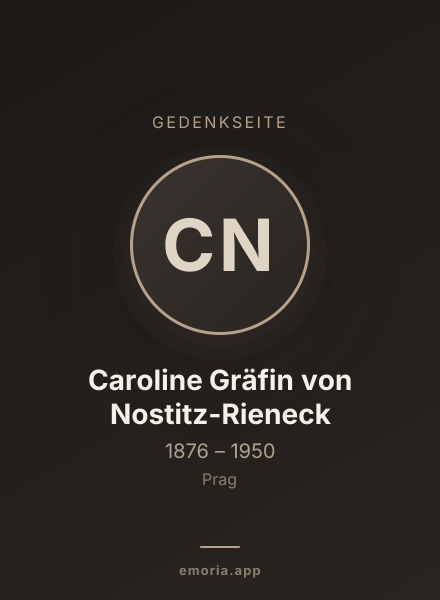 Gedenkportrait von Caroline Gräfin von Nostitz-Rieneck