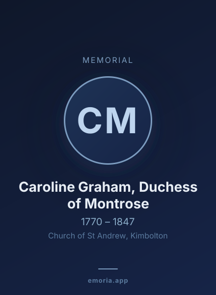 Memorial portrait of Caroline Graham, Duchess of Montrose