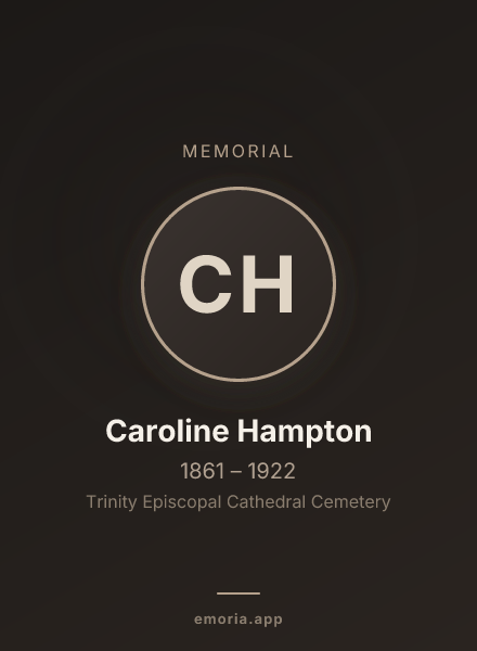 Memorial portrait of Caroline Hampton