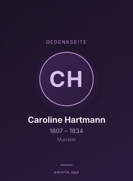 Gedenkportrait von Caroline Hartmann
