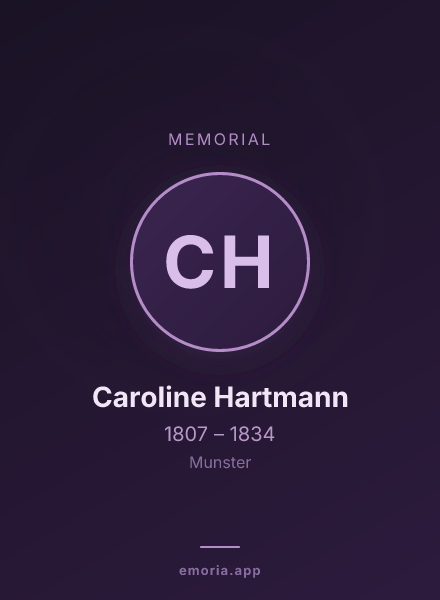 Memorial portrait of Caroline Hartmann