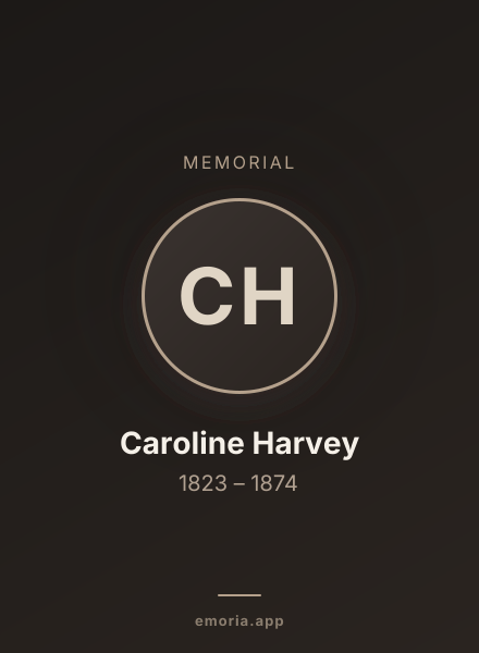 Memorial portrait of Caroline Harvey
