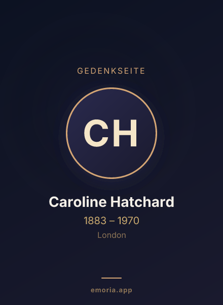 Gedenkportrait von Caroline Hatchard