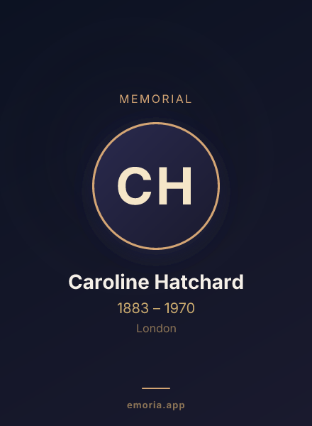 Memorial portrait of Caroline Hatchard