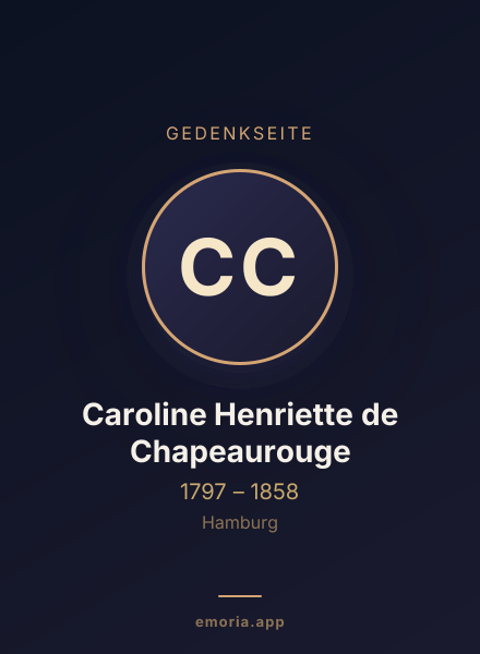 Gedenkportrait von Caroline Henriette de Chapeaurouge