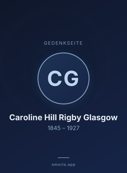 Gedenkportrait von Caroline Hill Rigby Glasgow