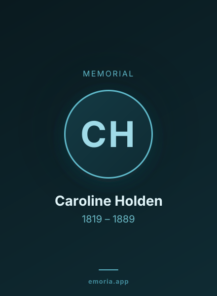 Memorial portrait of Caroline Holden
