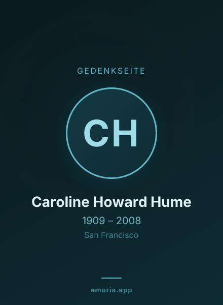 Gedenkportrait von Caroline Howard Hume