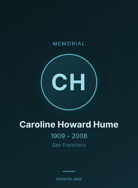 Memorial portrait of Caroline Howard Hume
