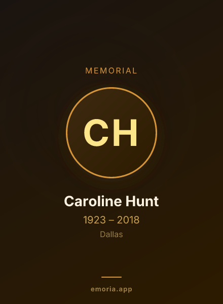 Memorial portrait of Caroline Hunt