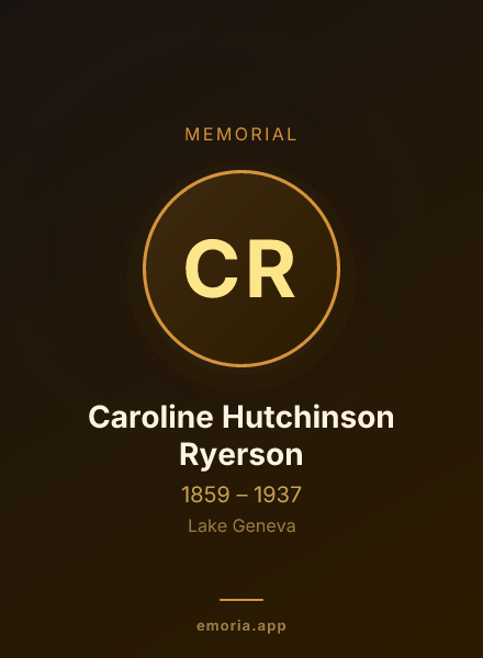 Memorial portrait of Caroline Hutchinson Ryerson