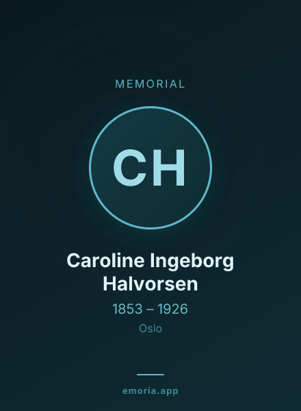 Memorial portrait of Caroline Ingeborg Halvorsen