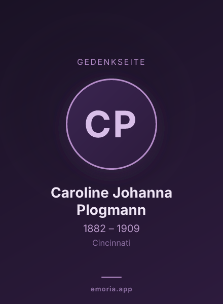 Gedenkportrait von Caroline Johanna Plogmann